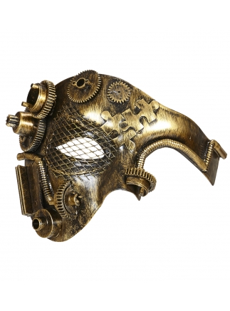 Škraboška Steampunk měděná